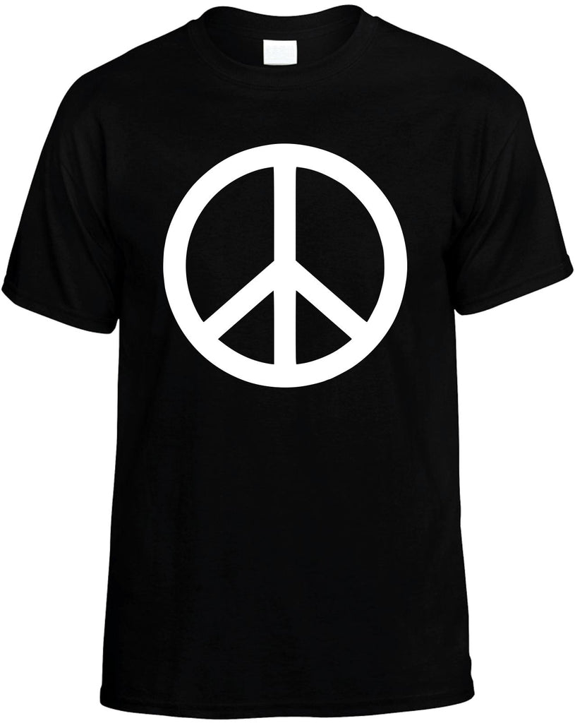 white peace sign mens funny t-shirt black