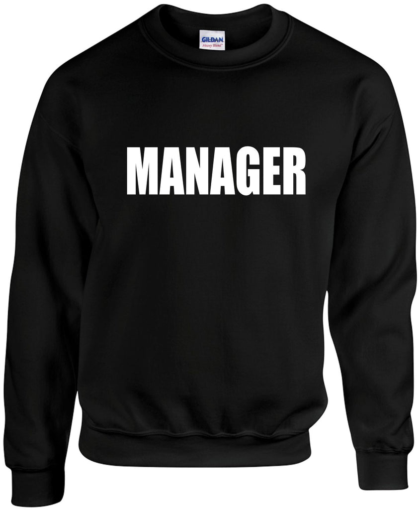 manager unisex crewneck sweatshirt black signature outlet novelty 