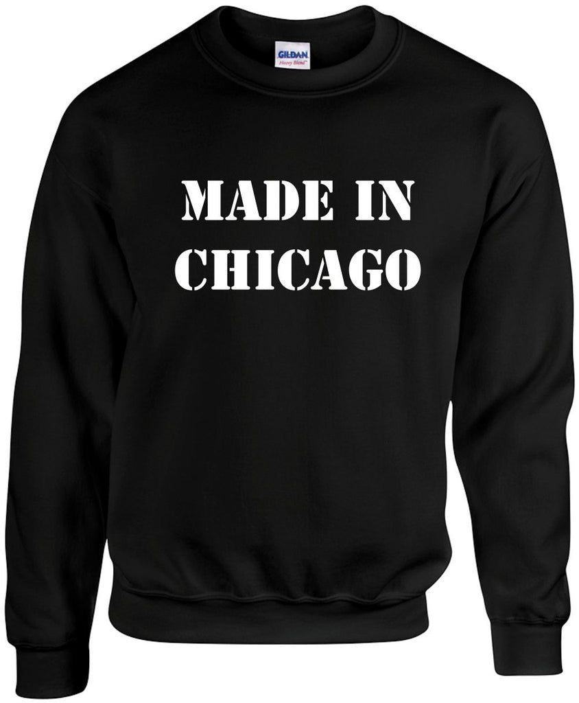 made in chicago unisex crewneck sweatshirt black signature outlet novelty 