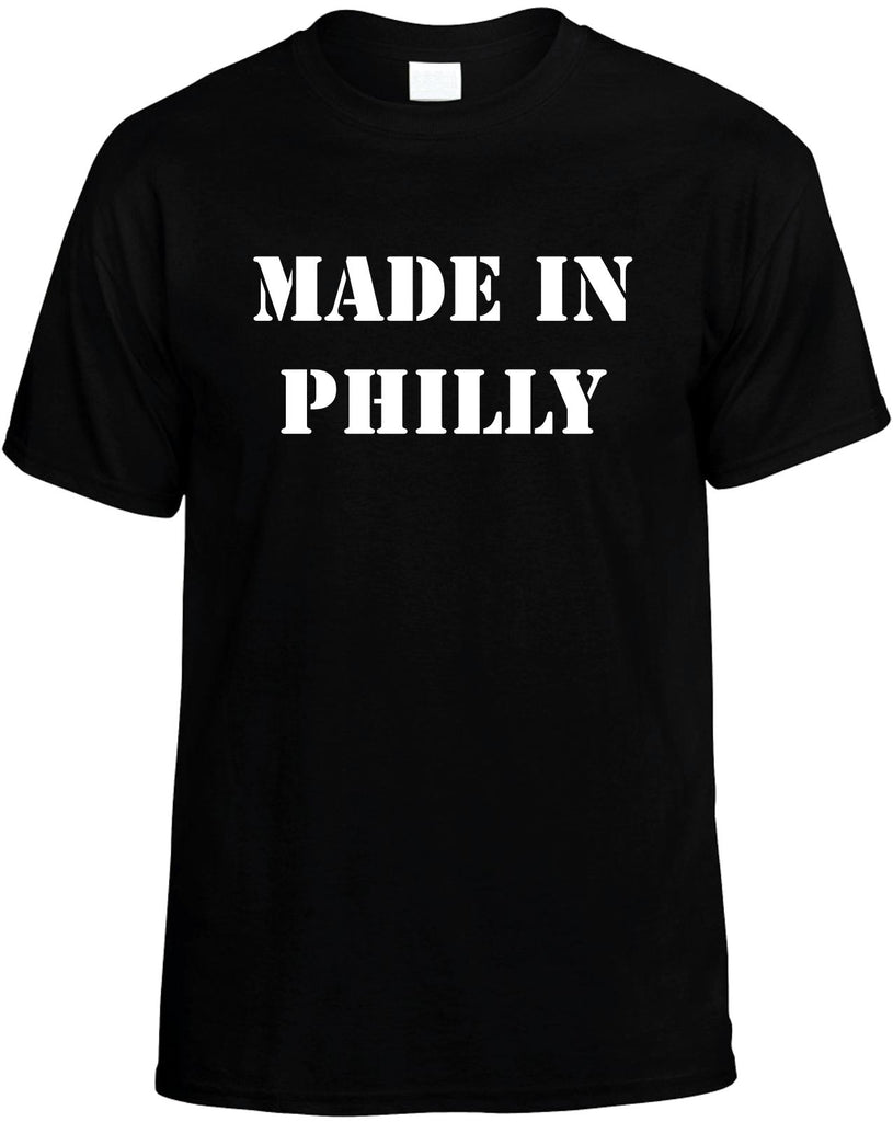 made in philly mens funny t-shirt black