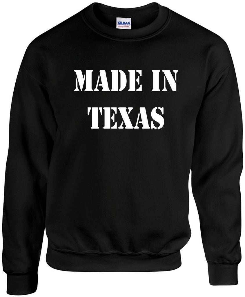 made in texas unisex crewneck sweatshirt black signature outlet novelty 
