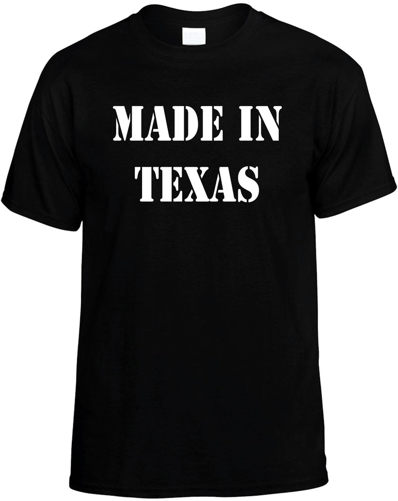 made in texas mens funny t-shirt black