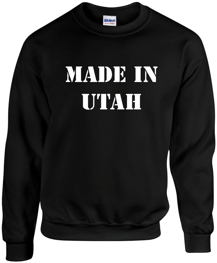 made in utah unisex crewneck sweatshirt black signature outlet novelty 