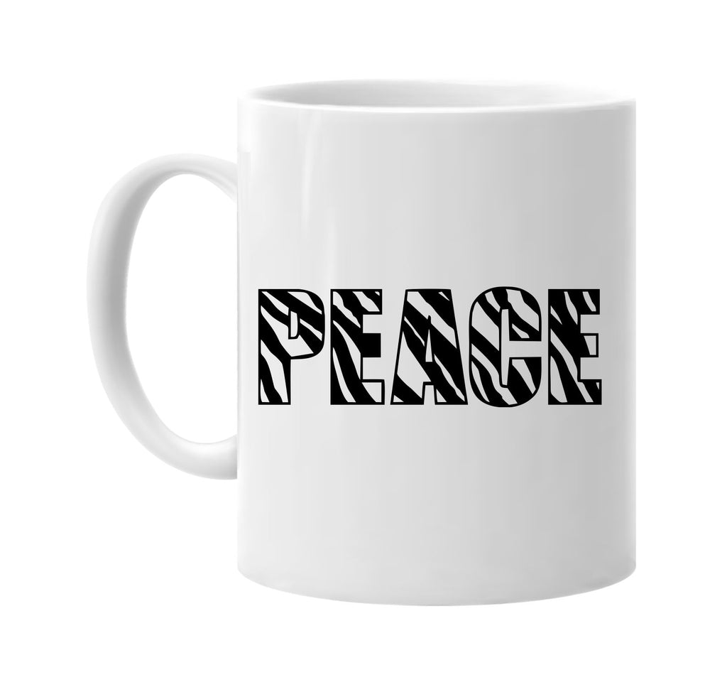 peace zebra print signature outlet novelty coffee cup mug graphic gift ideas gifts for the family mom dad