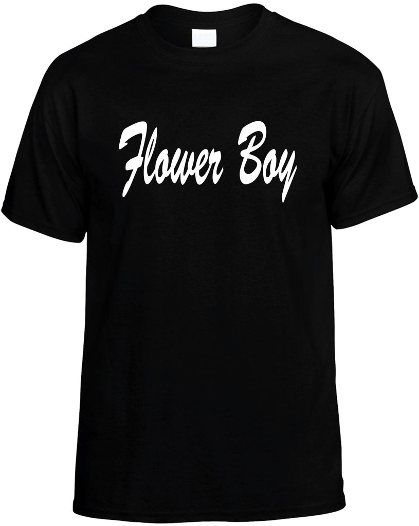 flower boy mens funny t-shirt black