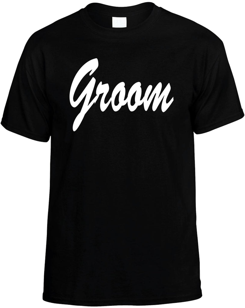 groom mens funny t-shirt black