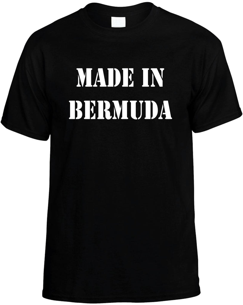 made in bermuda mens funny t-shirt black