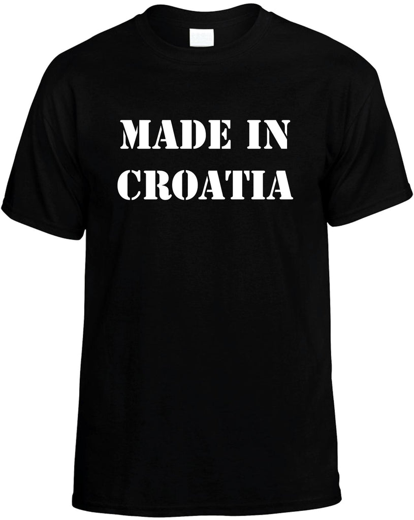 made in croatia mens funny t-shirt black