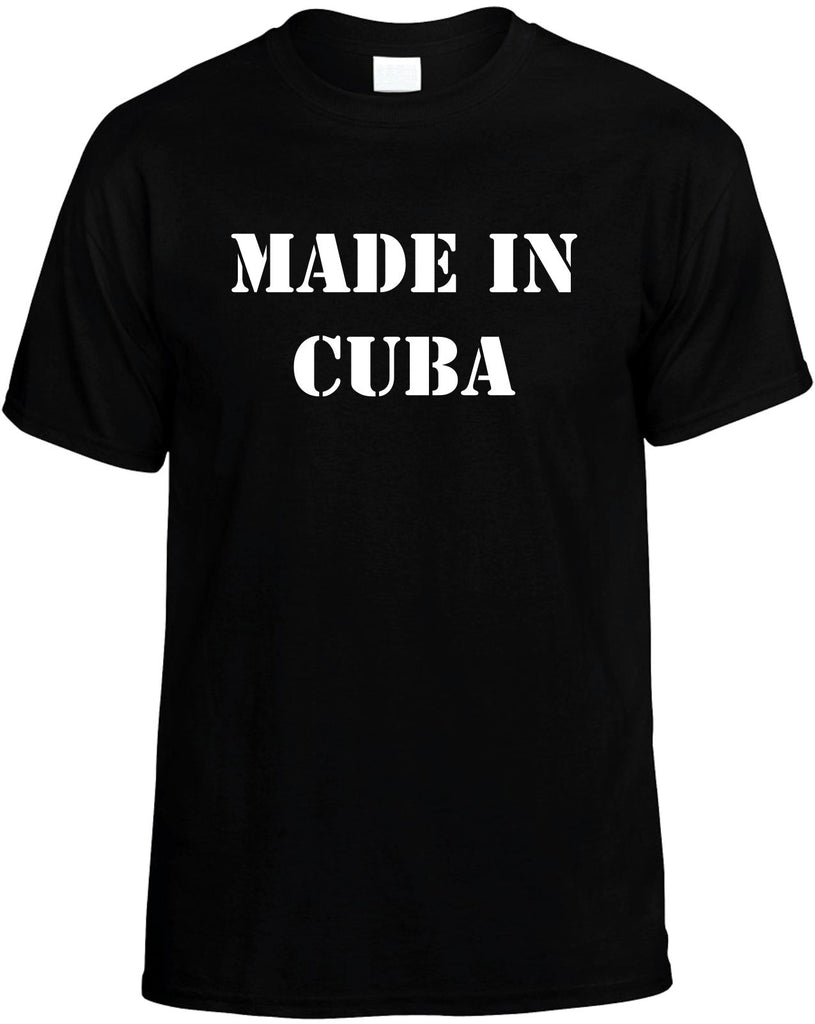 made in cuba mens funny t-shirt black