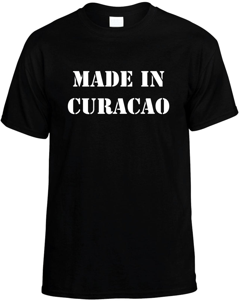 made in curacao mens funny t-shirt black