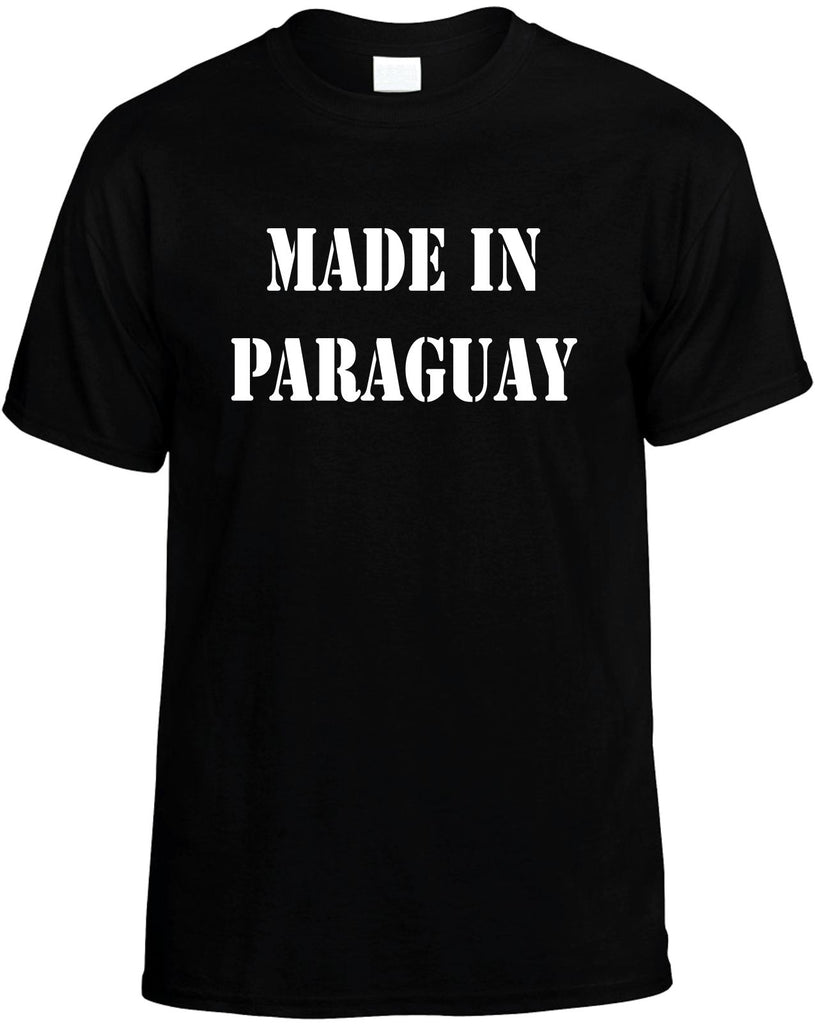 made in paraguay mens funny t-shirt black