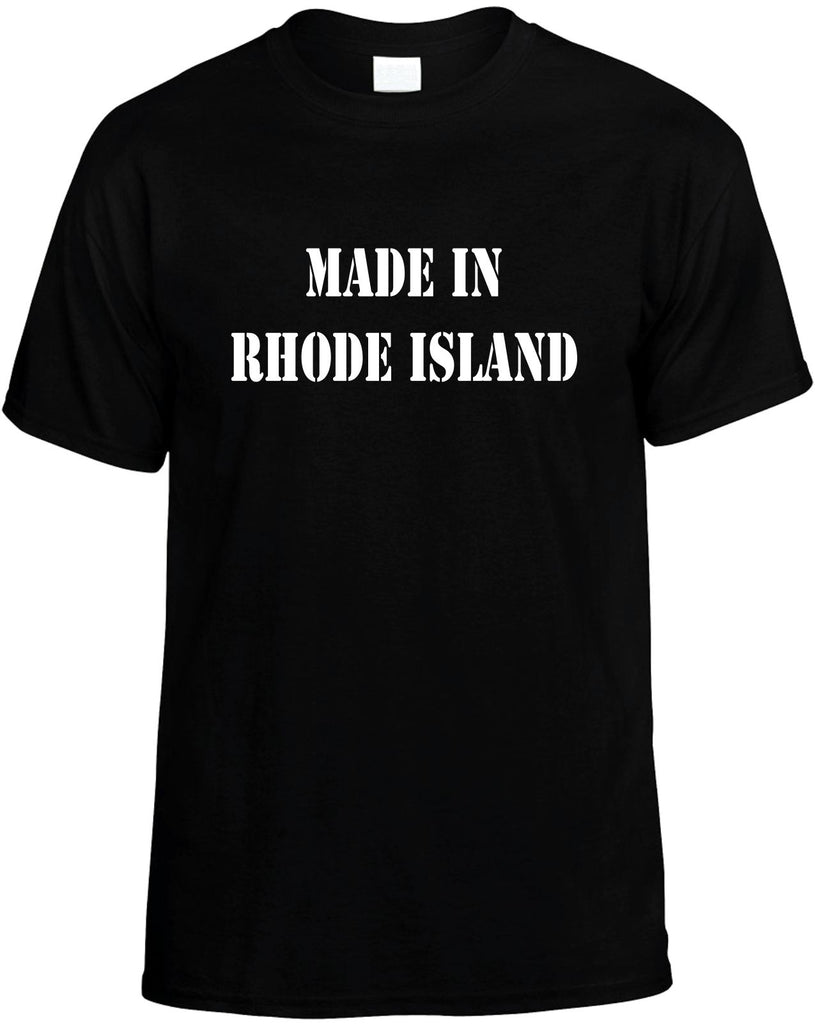 made in rhode island mens funny t-shirt black