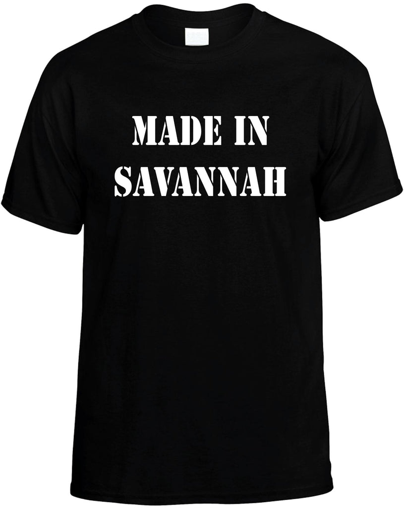 made in savannah mens funny t-shirt black