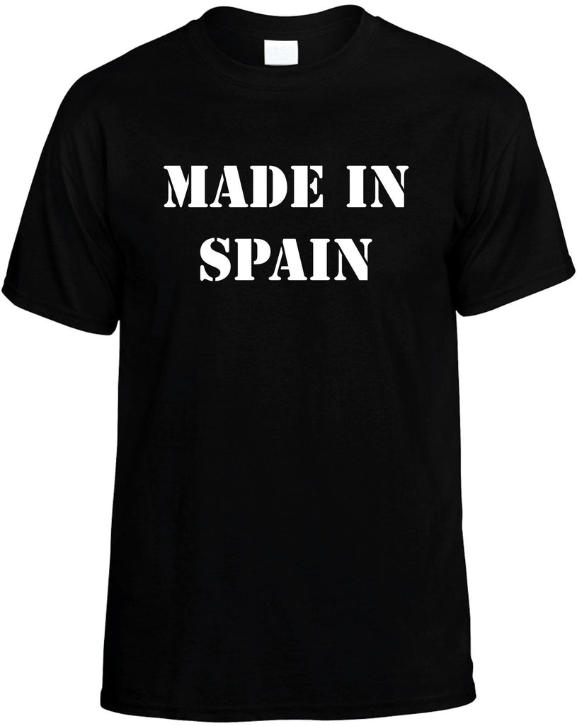 made in spain mens funny t-shirt black