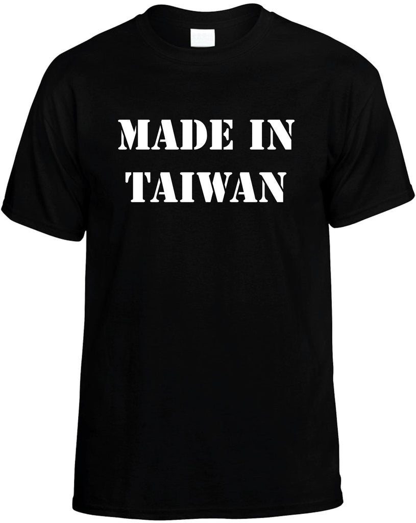 made in taiwan mens funny t-shirt black