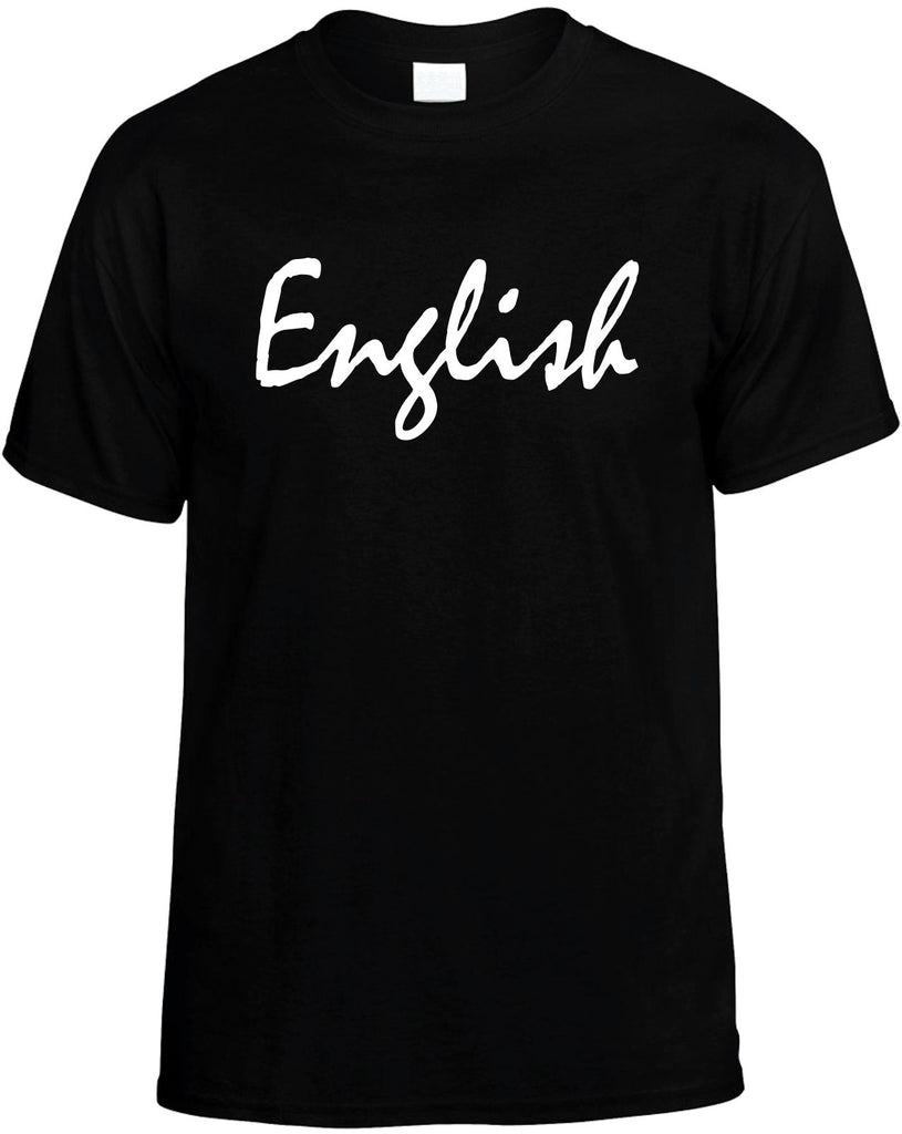english mens funny t-shirt black