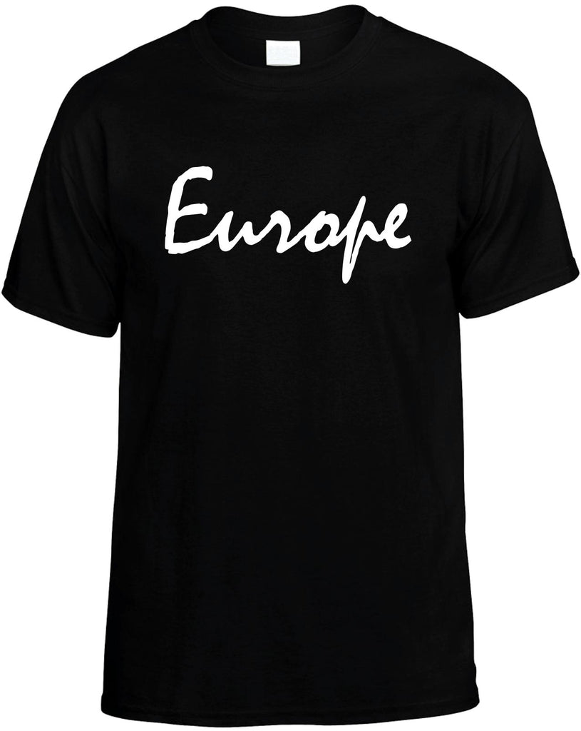 europe mens funny t-shirt black