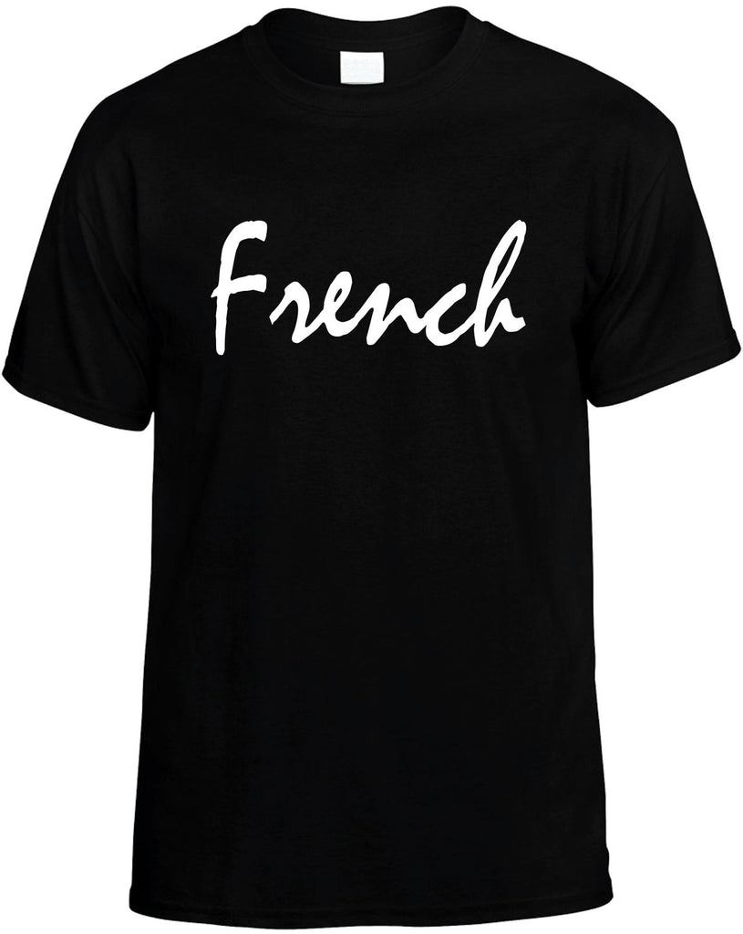 french mens funny t-shirt black