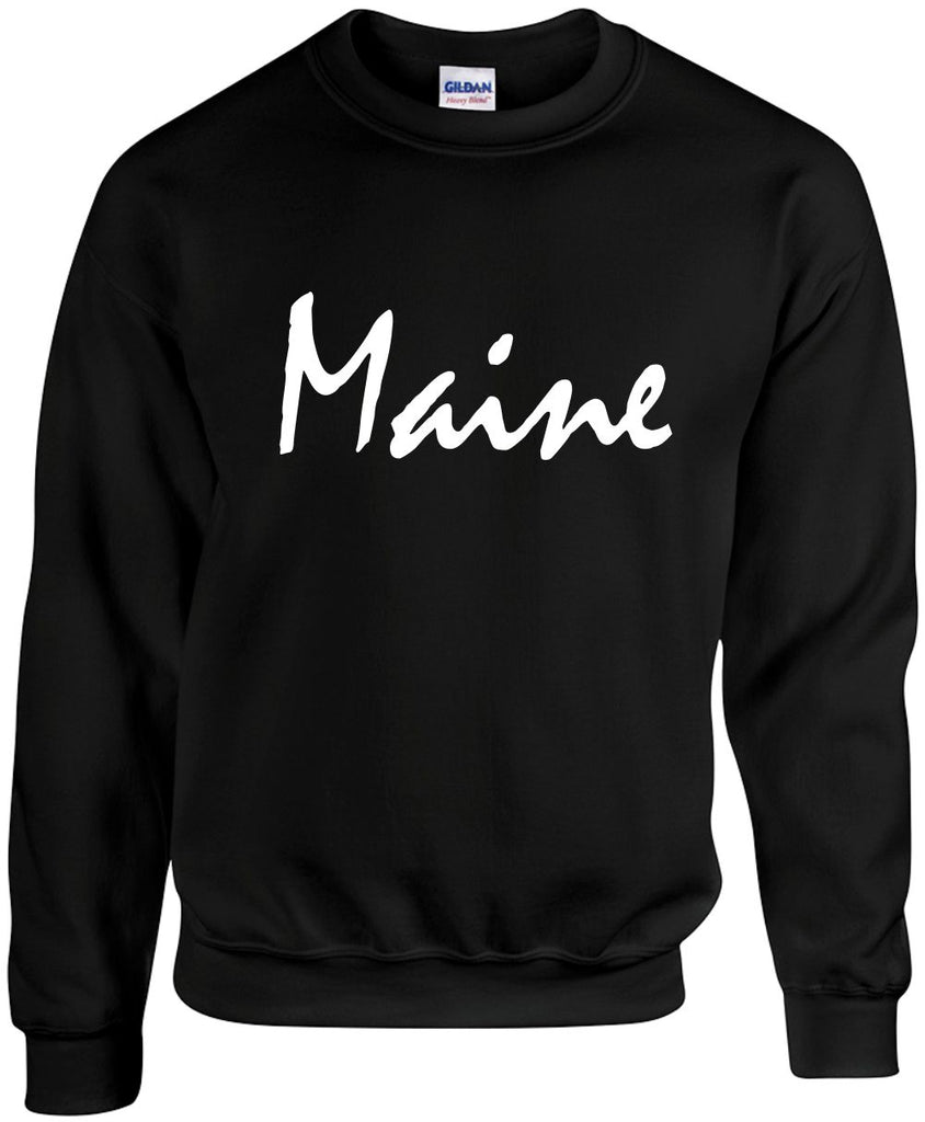 maine unisex crewneck sweatshirt black signature outlet novelty 