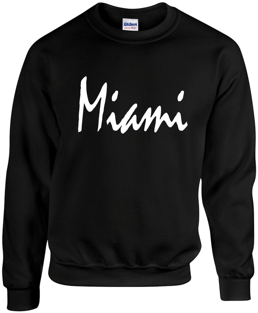 miami florida unisex crewneck sweatshirt black signature outlet novelty 