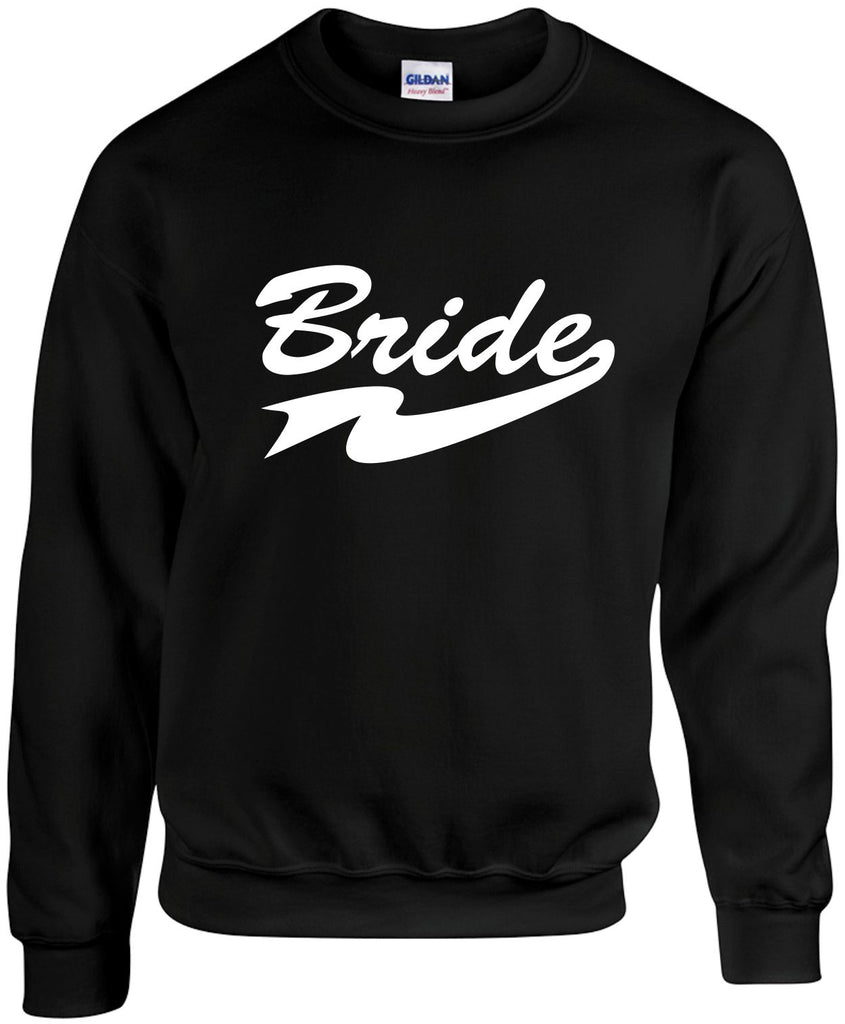 bride wedding bridal unisex crewneck sweatshirt black signature outlet novelty 