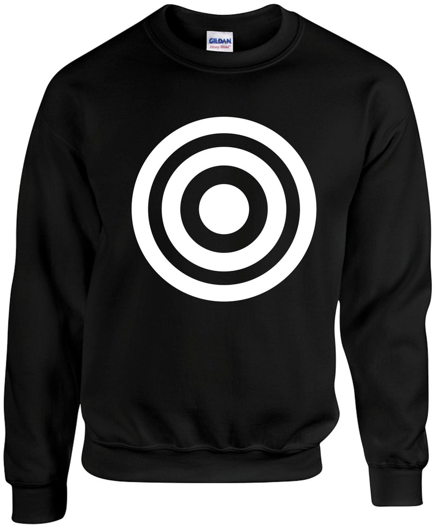 bulls eye target image unisex crewneck sweatshirt black signature outlet novelty 