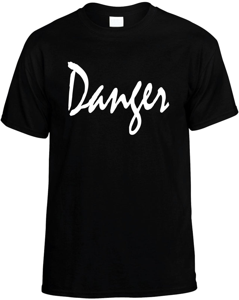danger mens funny t-shirt black