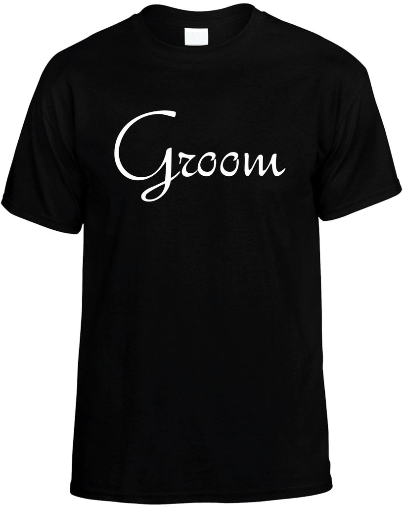 groom wedding bridal mens funny t-shirt black