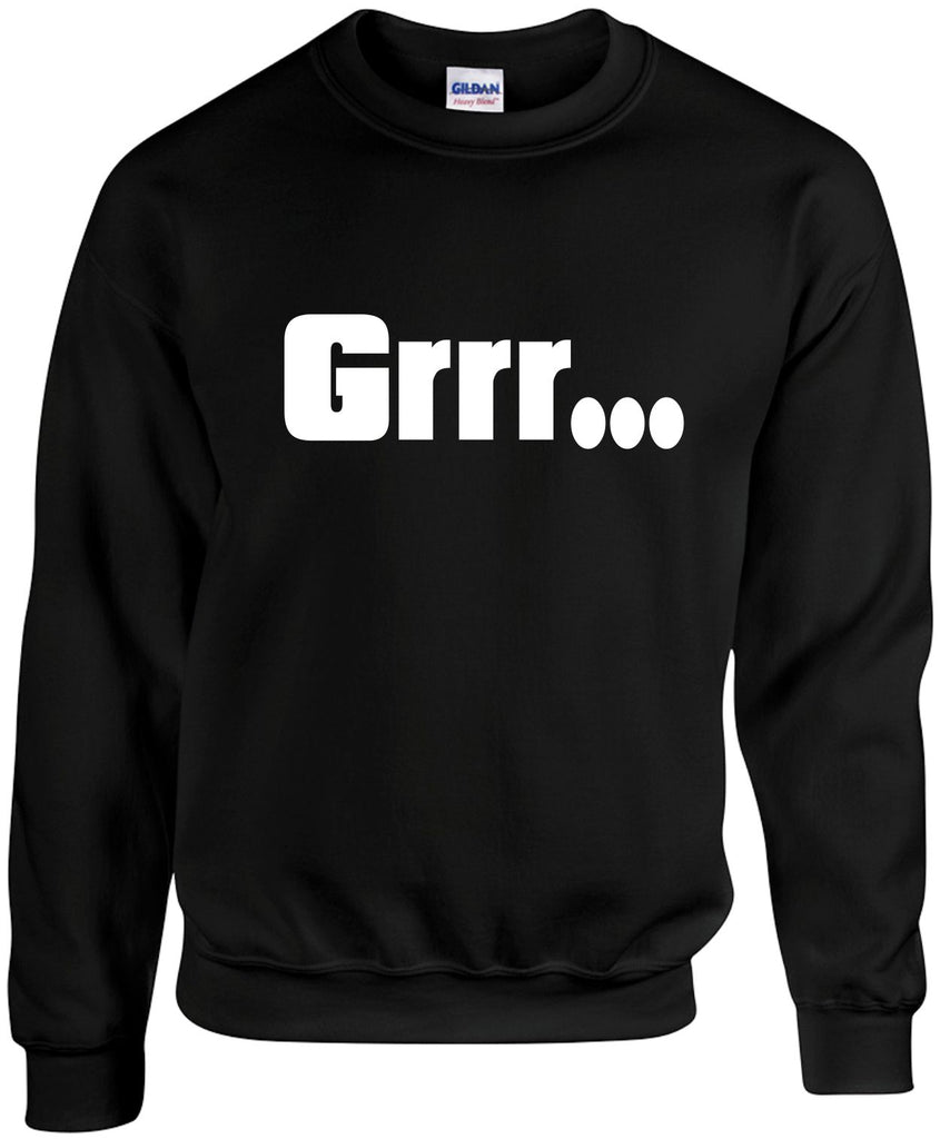 grrr unisex crewneck sweatshirt black signature outlet novelty 