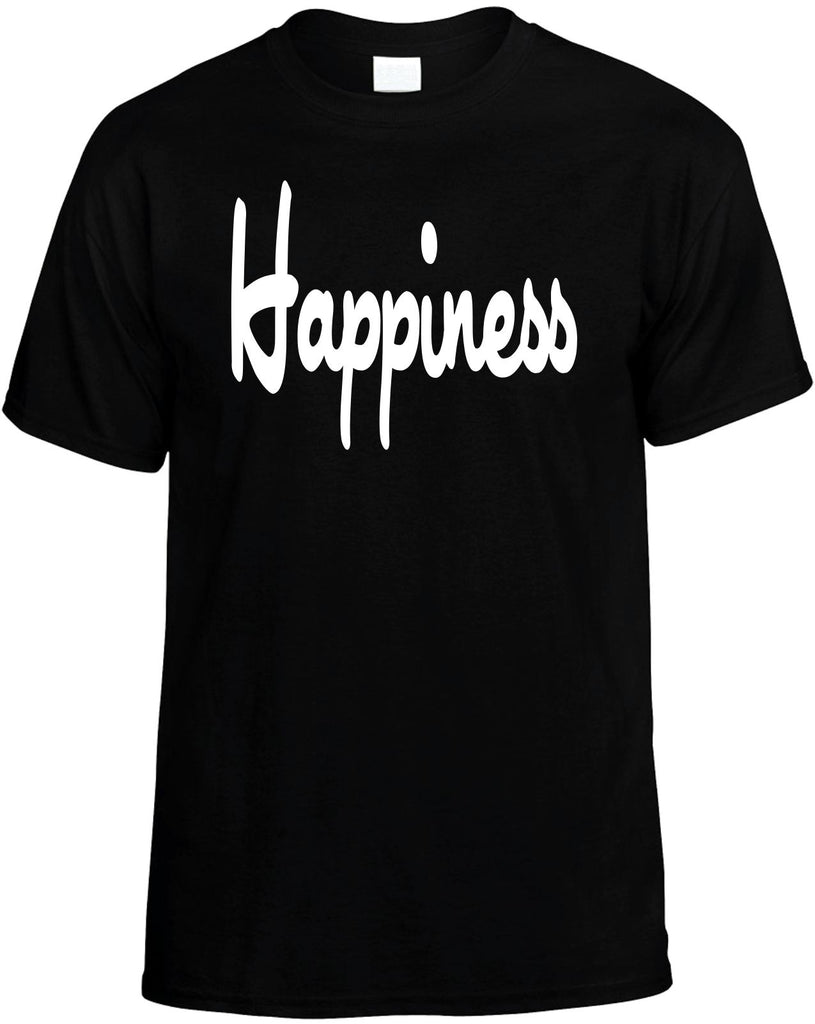 happiness motivational mens funny t-shirt black