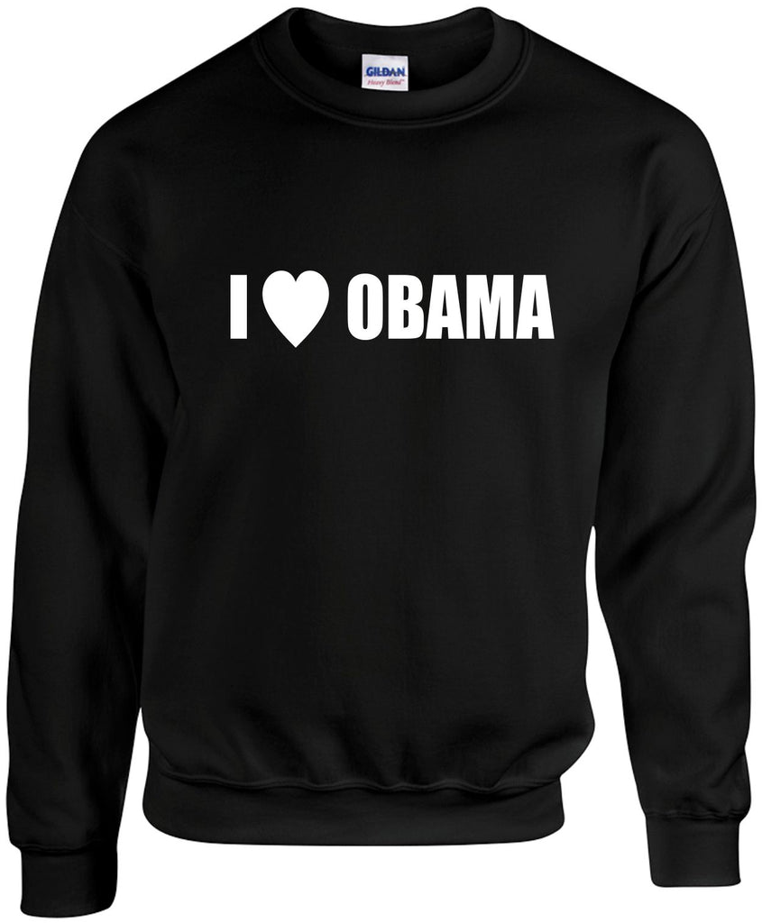 i love heart obama unisex crewneck sweatshirt black signature outlet novelty 