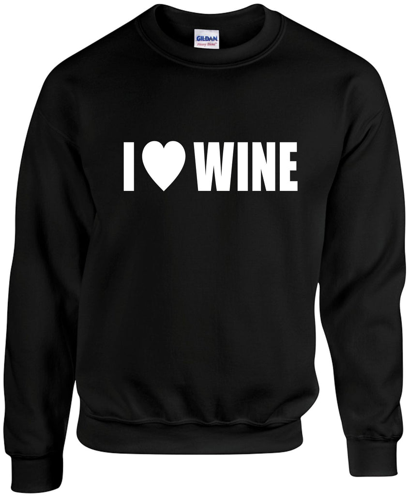 i love heart wine unisex crewneck sweatshirt black signature outlet novelty 