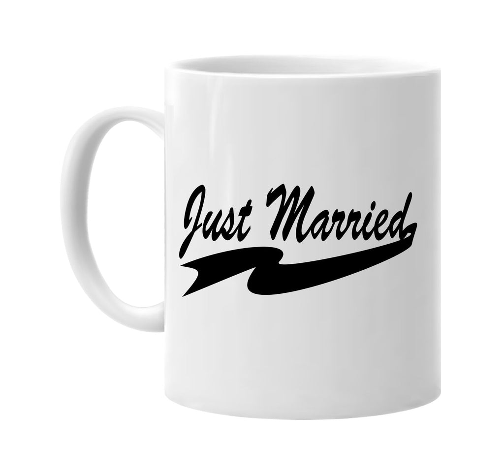 just married signature outlet novelty coffee cup mug graphic gift ideas gifts for the family mom dad