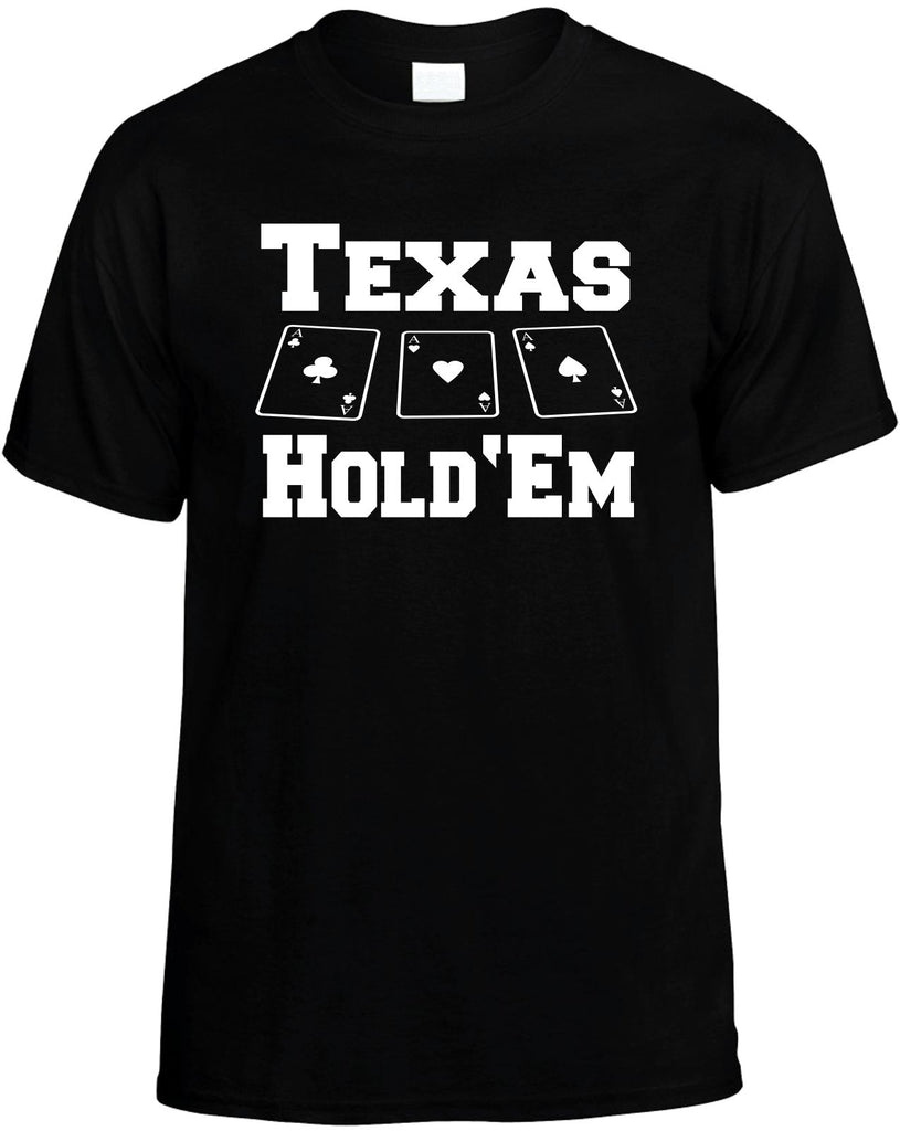 texas holdem poker mens funny t-shirt black