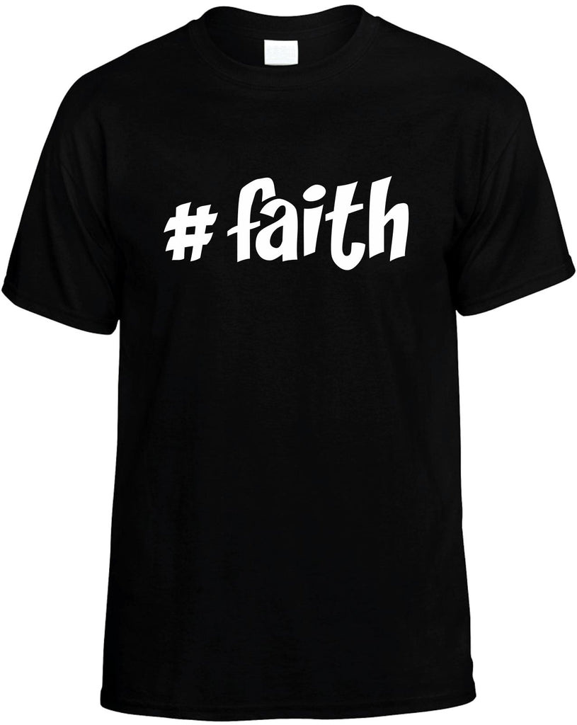 #faith hashtag mens funny t-shirt black
