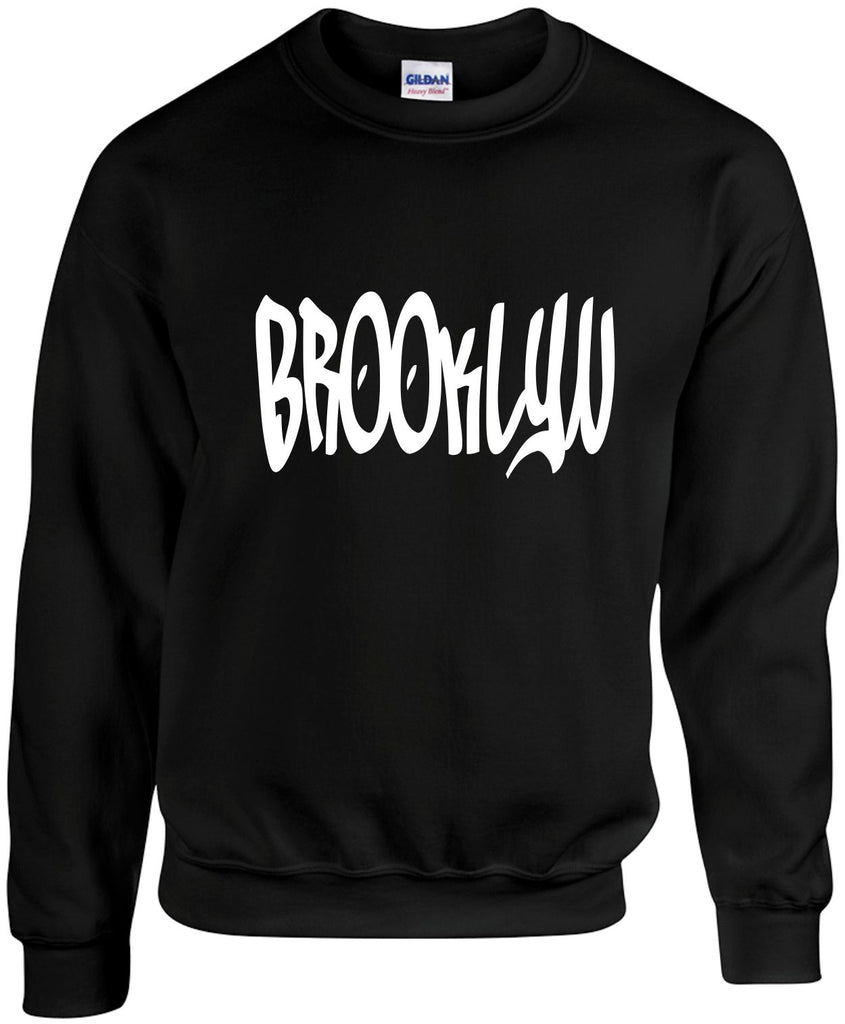 brooklyn new york ny unisex crewneck sweatshirt black signature outlet novelty 