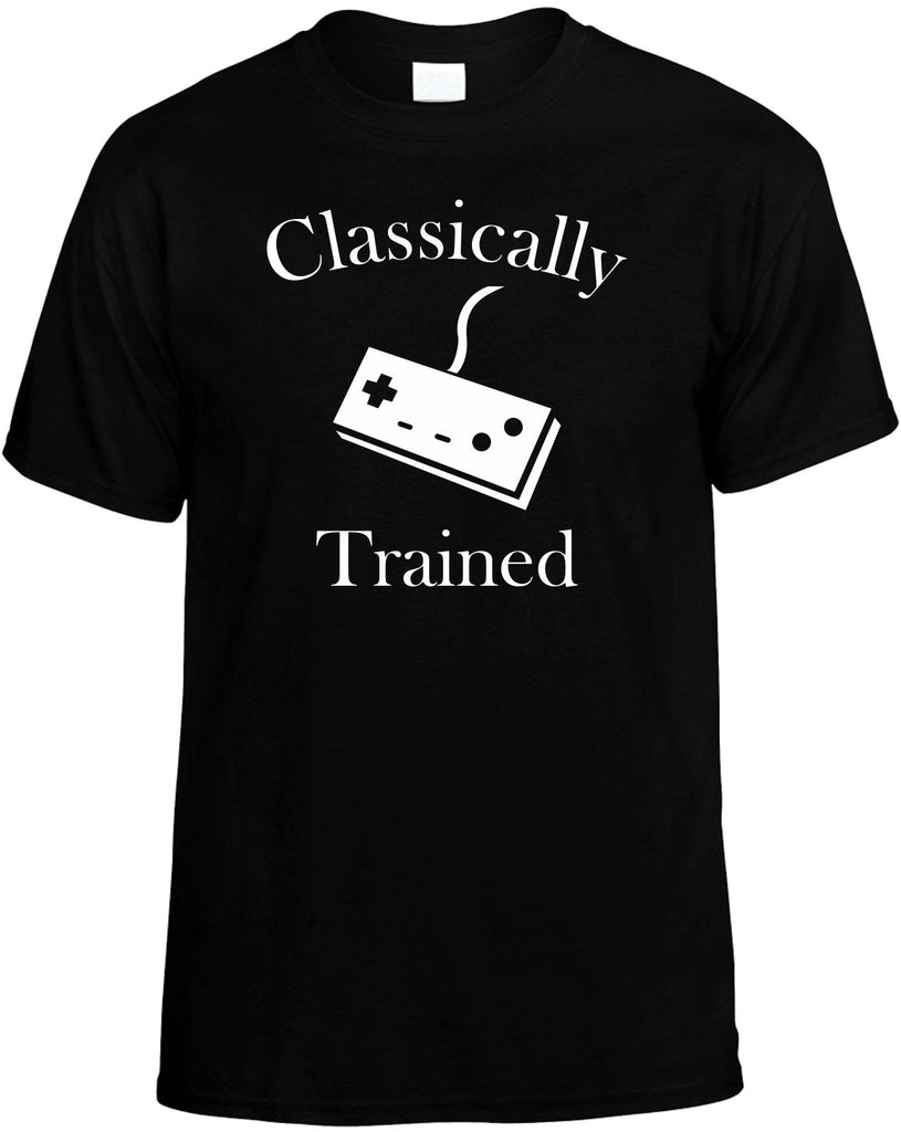 classically trained with controller mens funny t-shirt black