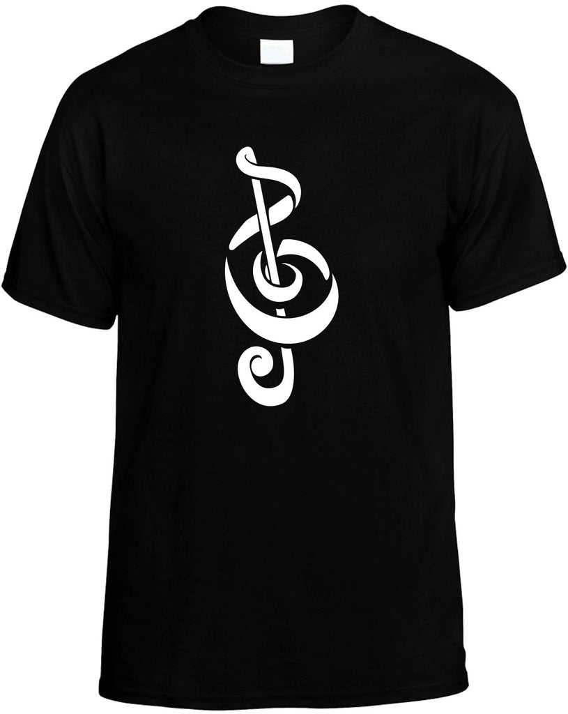 cleft note music notes swirly mens funny t-shirt black