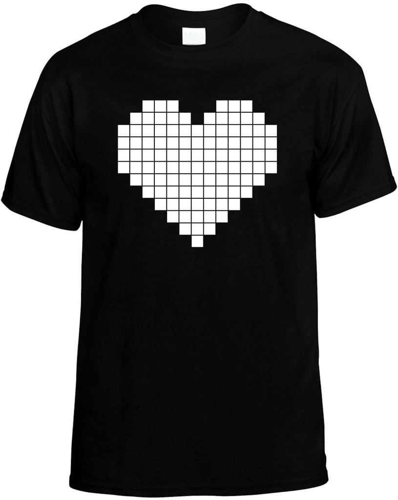 pixel heart retro pixeled mens funny t-shirt black