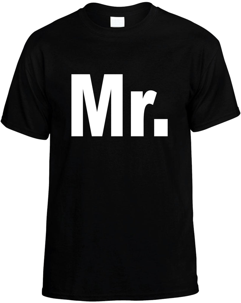 mr bold font wedding party groom mens funny t-shirt black