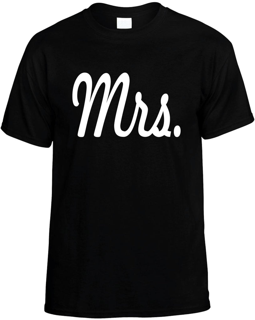mrs bride wedding bridal party mens funny t-shirt black