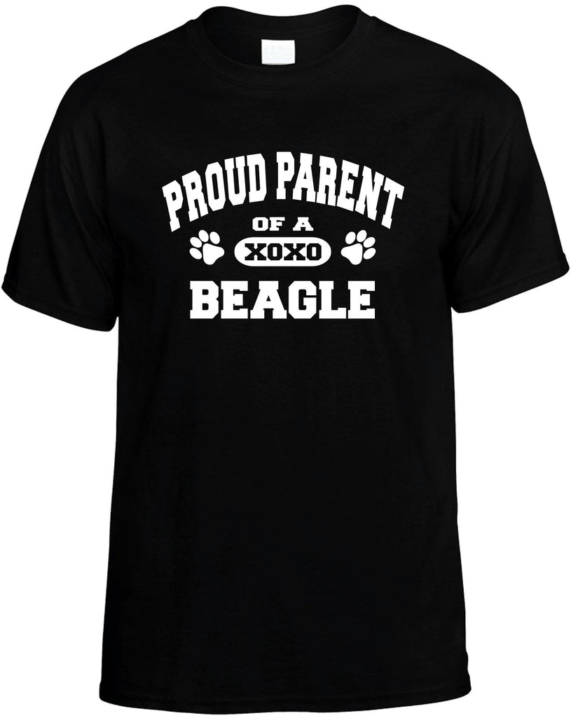 proud parent of a beagle mens funny t-shirt black
