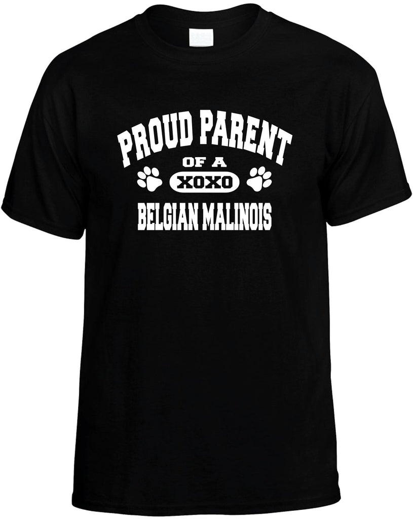 proud parent of a belgian malinois mens funny t-shirt black