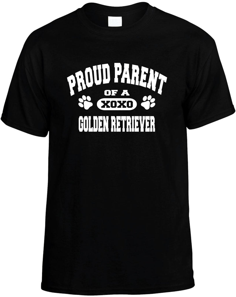 proud parent of a golden retriever mens funny t-shirt black