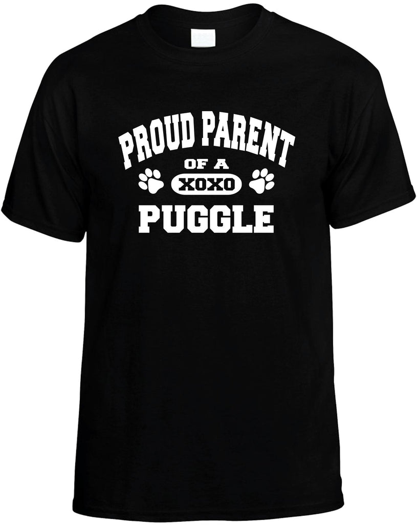 proud parent of a puggle mens funny t-shirt black