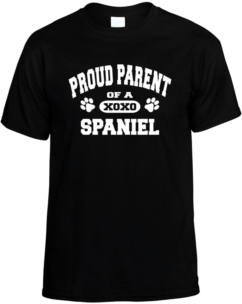 proud parent of a spaniel mens funny t-shirt black