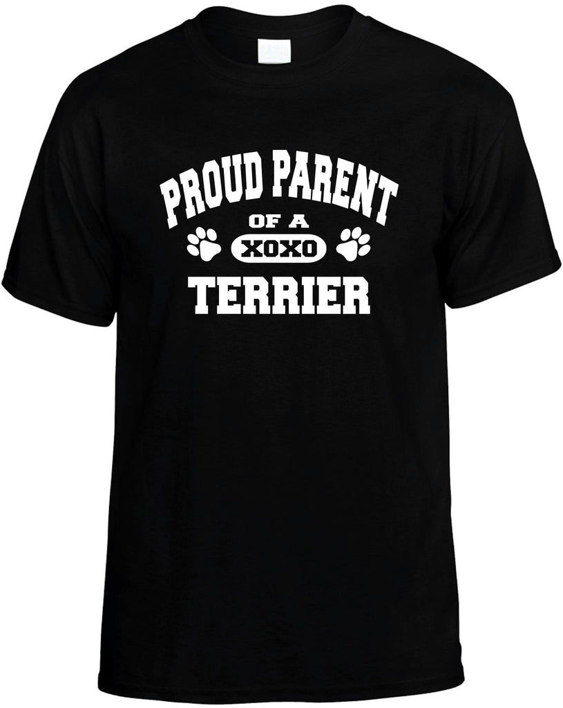 proud parent of a terrier mens funny t-shirt black