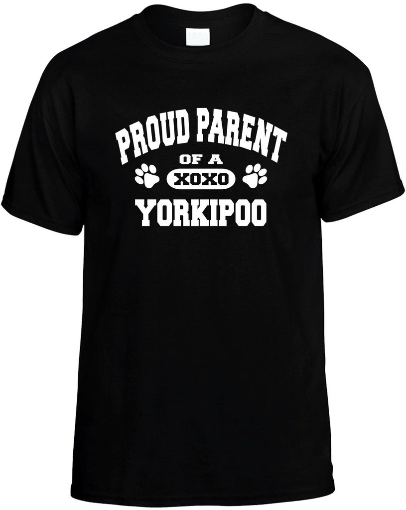 proud parent of a yorkiepoo mens funny t-shirt black