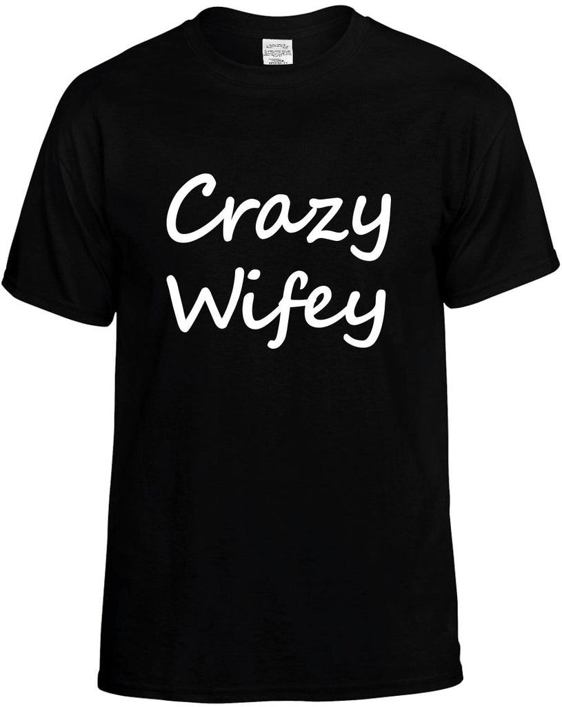 crazy wifey cool humor family mens funny t-shirt black