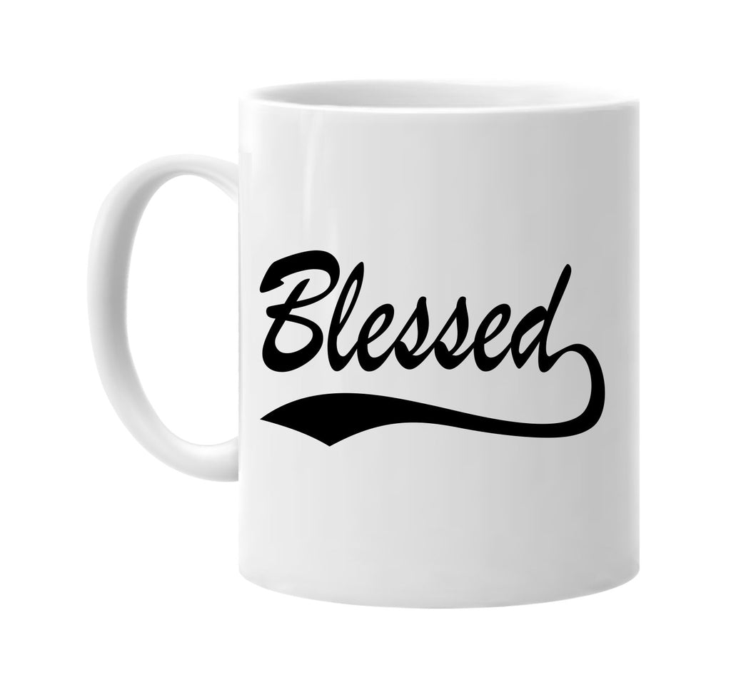 blessed baseball font religious signature outlet novelty coffee cup mug graphic gift ideas gifts for the family mom dad